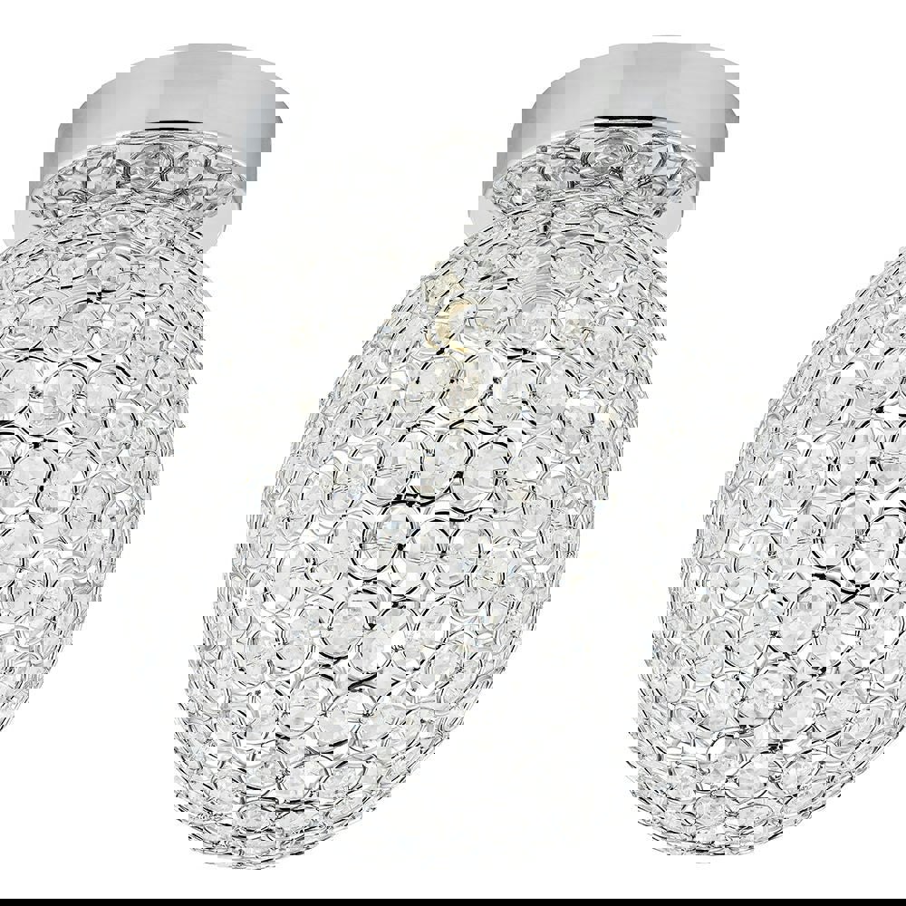 Modern Chrome and Clear Glass IP44 Rated Bathroom Ceiling Light Image 1
