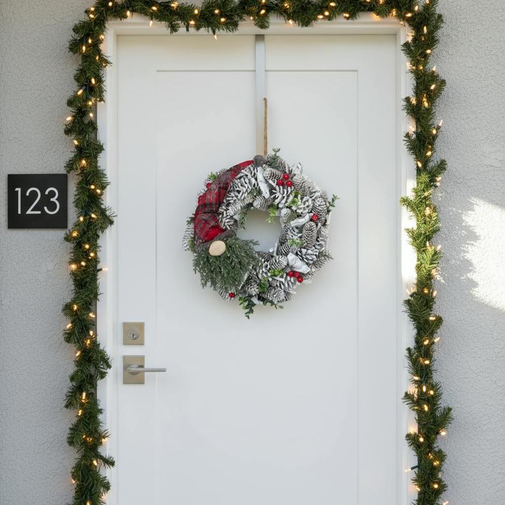 Garden Greatness Winter Wonderland Snowy Pinecone Gonk Wreath