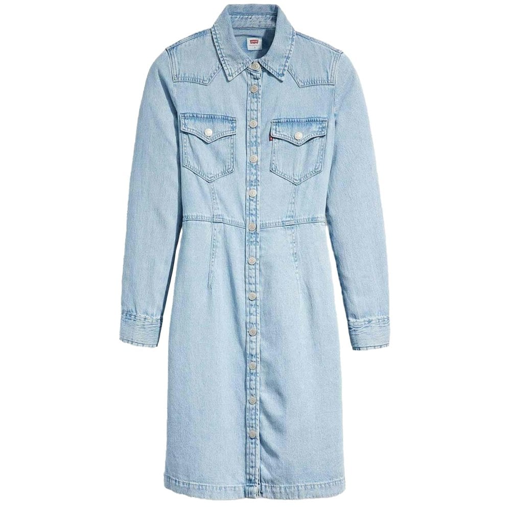 Levis Womens/Ladies Otto Western Dress - Light Blue