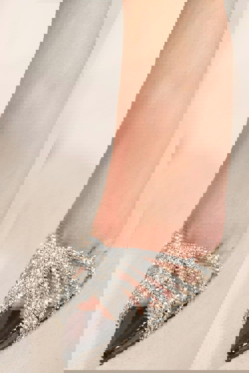 Where's That From Vanna Perspex Pointed Toe High Heels With Diamante Straps in Black Patent Faux Leather