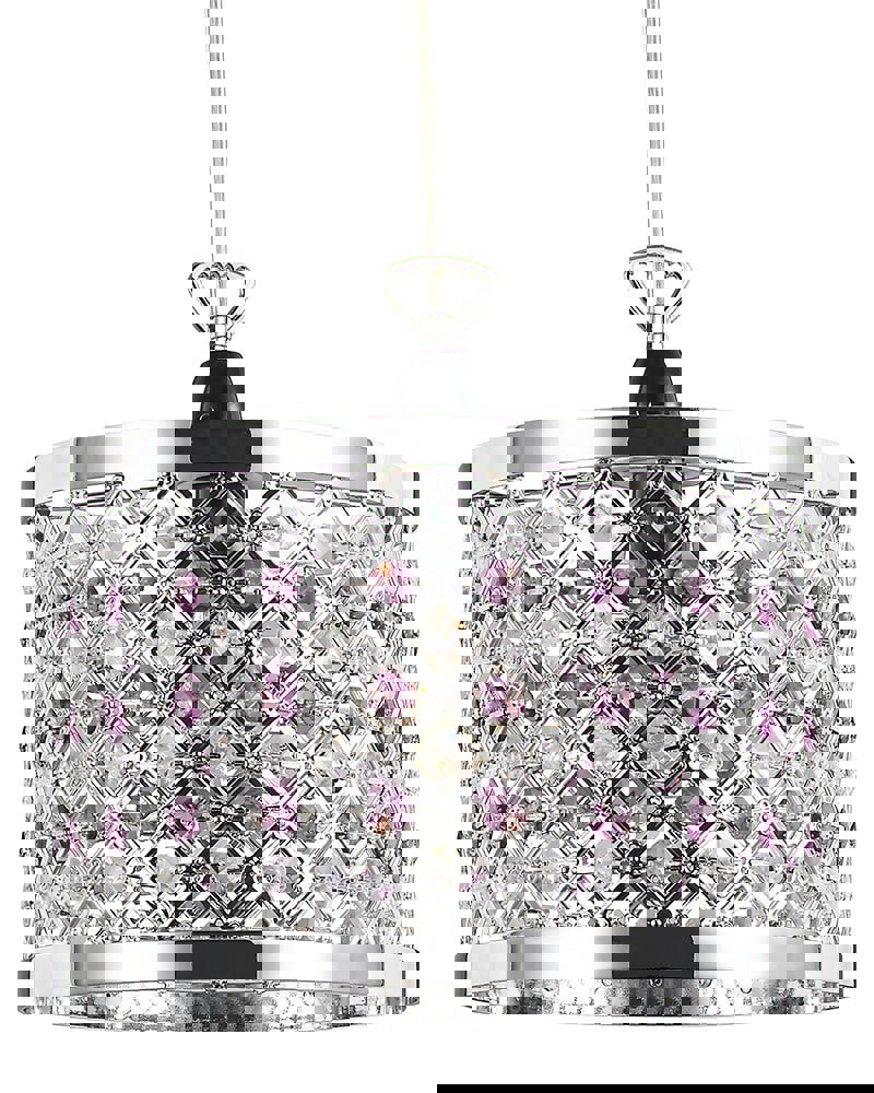 Sparkly Ceiling Pendant Shade with Clear and Purple Beads Image 1