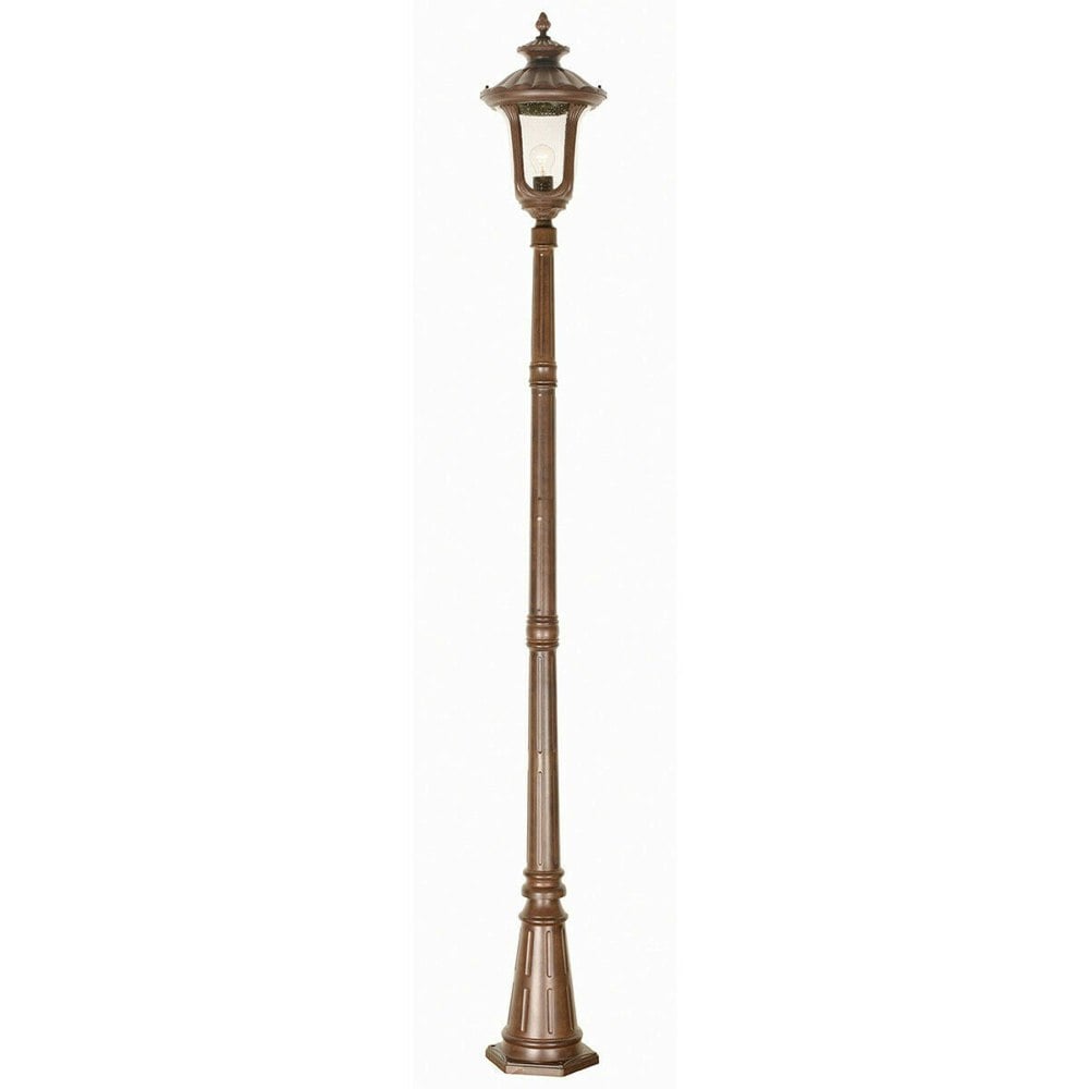 Outdoor IP44 1 Bulb Lamp Post Rusty Bronze Patina LED E27 100W Loops