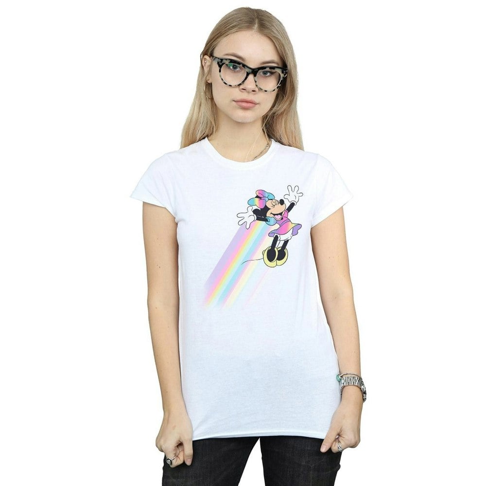 Disney Womens/Ladies Minnie Mouse Whoosh Cotton T-Shirt - White