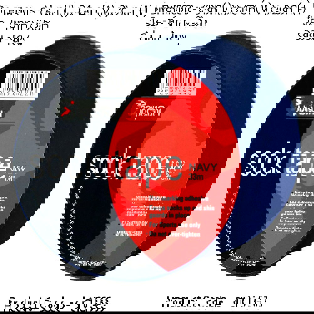 10 PACK - 19mm x 33m NAVY Sock Tape - Football Shin Guard Pads Holder Tape