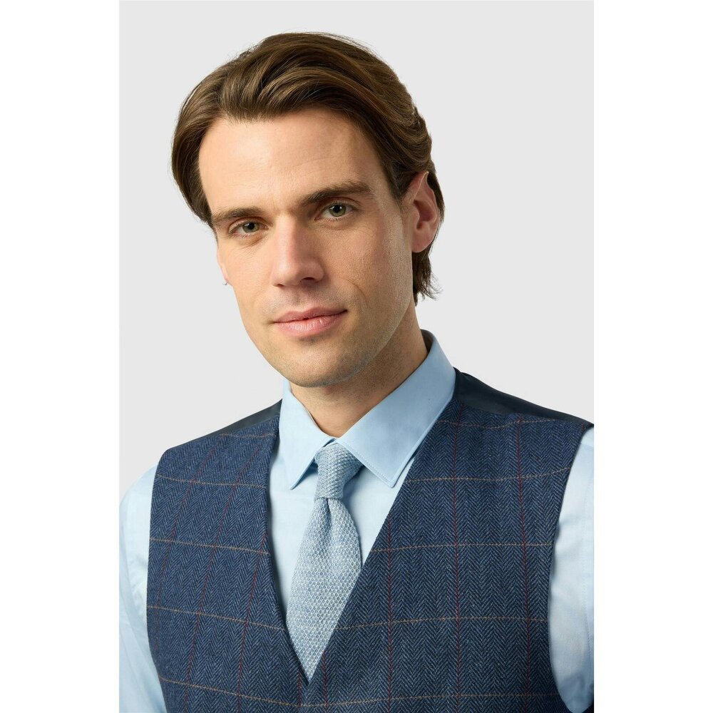 Antique Rogue Ezra Blue Check Waistcoat