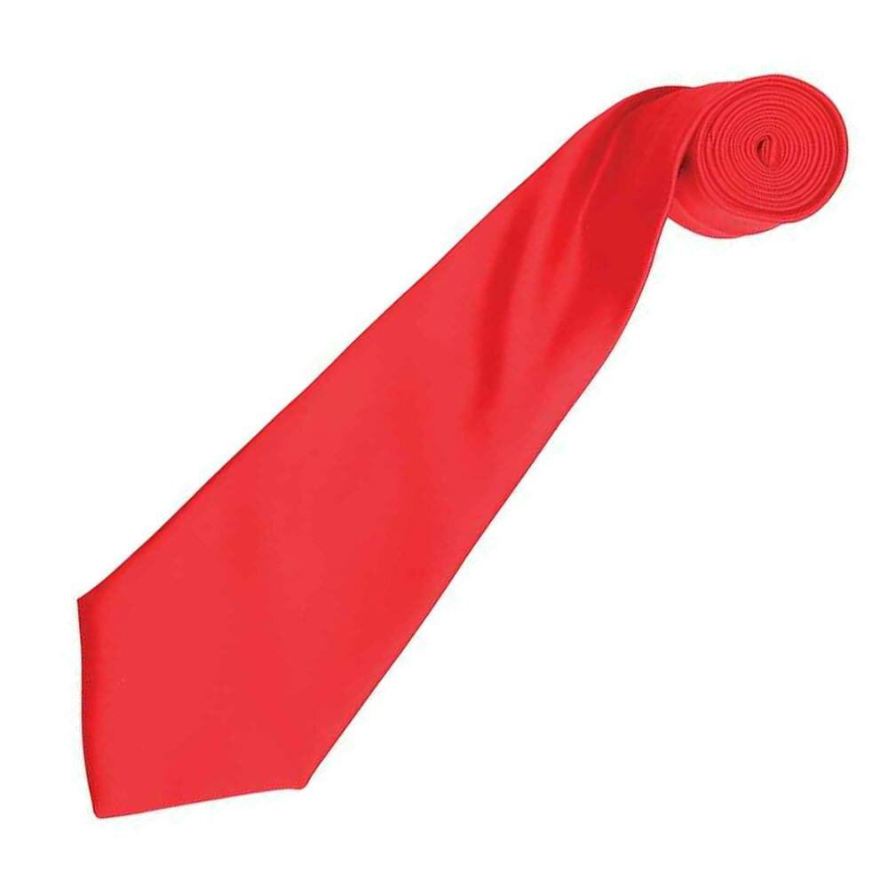 Premier Unisex Adult Colours Satin Tie - Strawberry Red