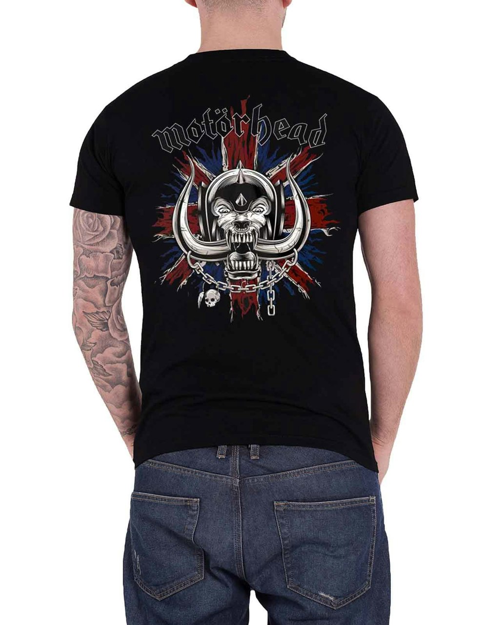 Motorhead British Flag Backprint T Shirt