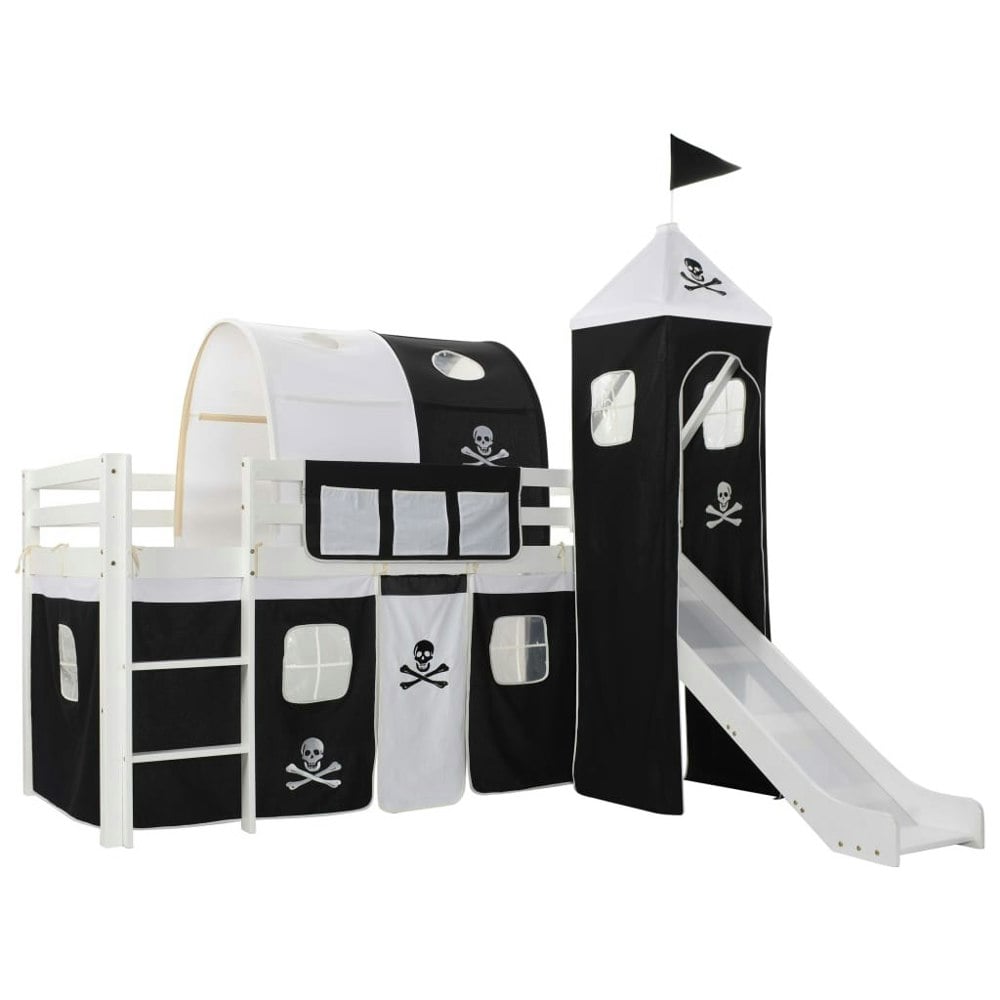 Berkfield Children's Loft Bed Frame with Slide & Ladder Pinewood 97x208 cm