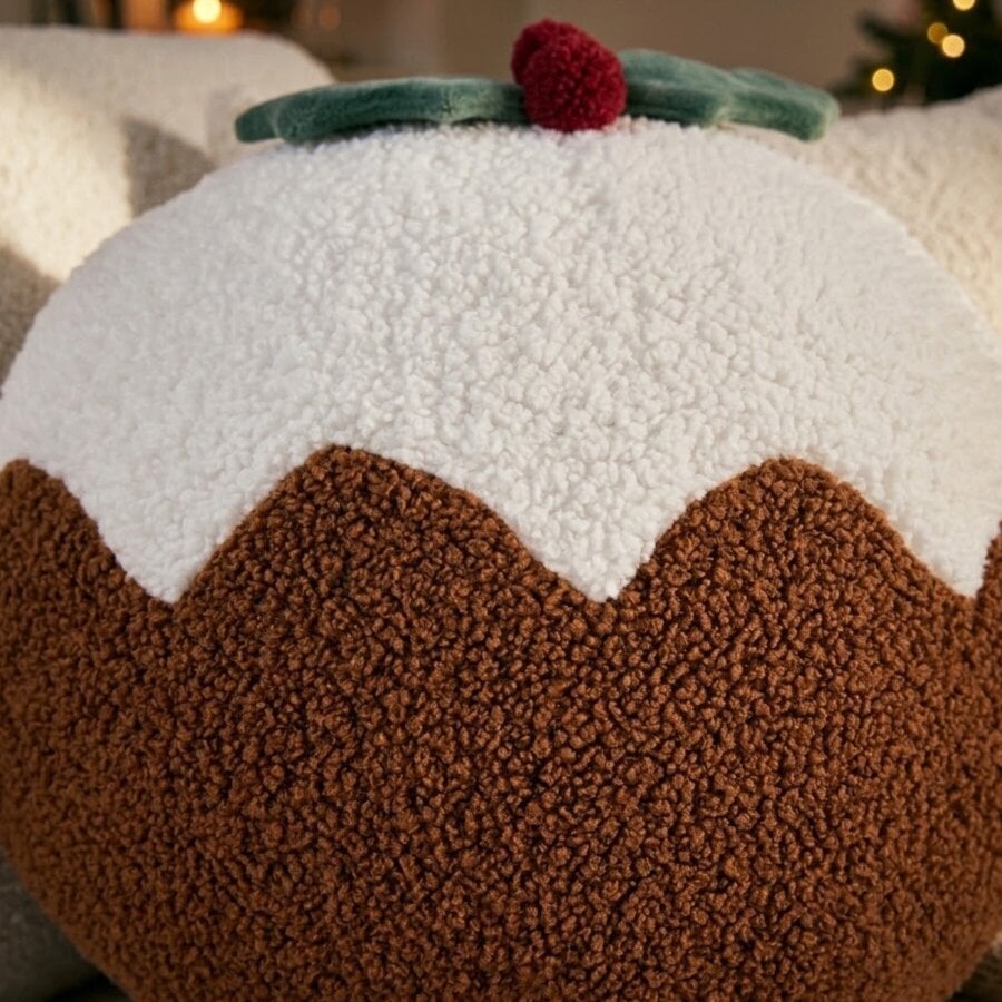 Garden Greatness Christmas Pudding Boucle Decorative Cushion