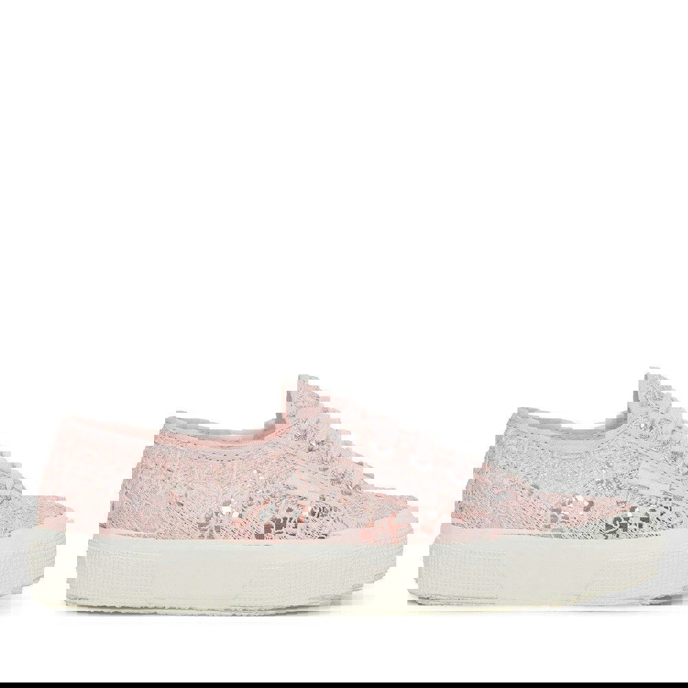 Superga Womens/Ladies 2750 Macramé Trainers - Pink Ish/Avorio