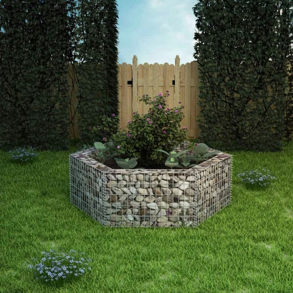 Berkfield Hexagonal Gabion Raised Bed 160x140x50 cm