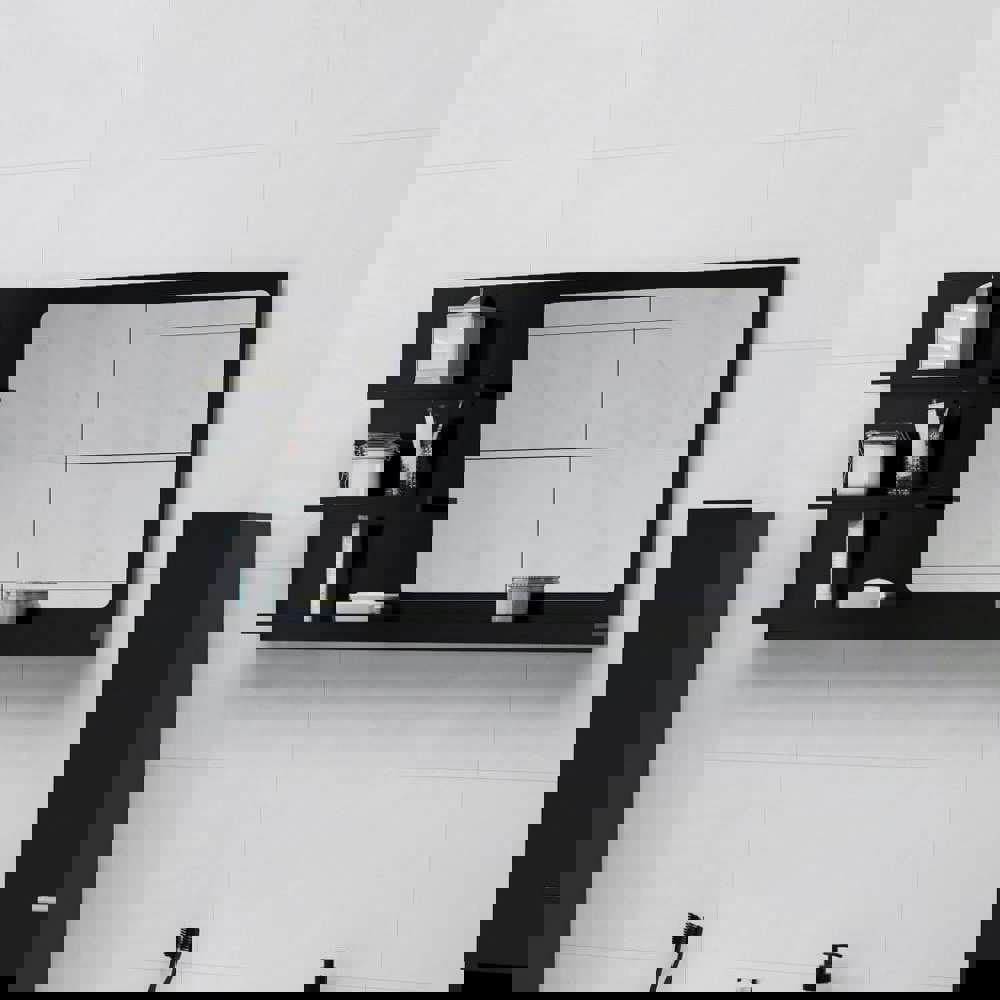 Berkfield Bathroom Mirror Black 90x10.5x45 cm Engineered Wood