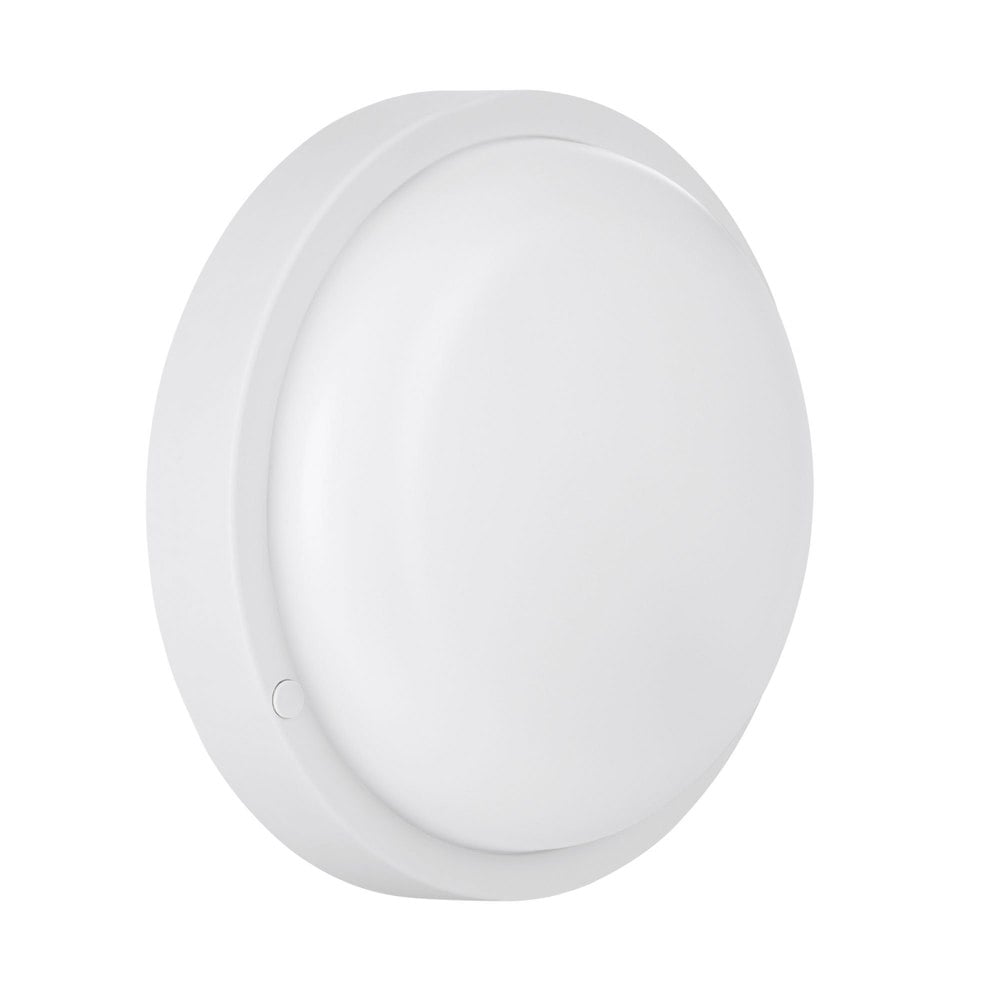 EGLO Basic Boschetto-E Round White Plastic Eco-Friendly Outdoor Wall/Ceiling Light, (D) 17cm