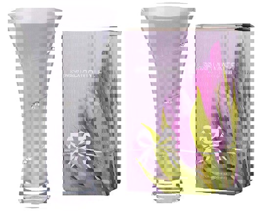 Diamante Silver Trumpet Flared Vase with Swarovski Crystals - 25cm