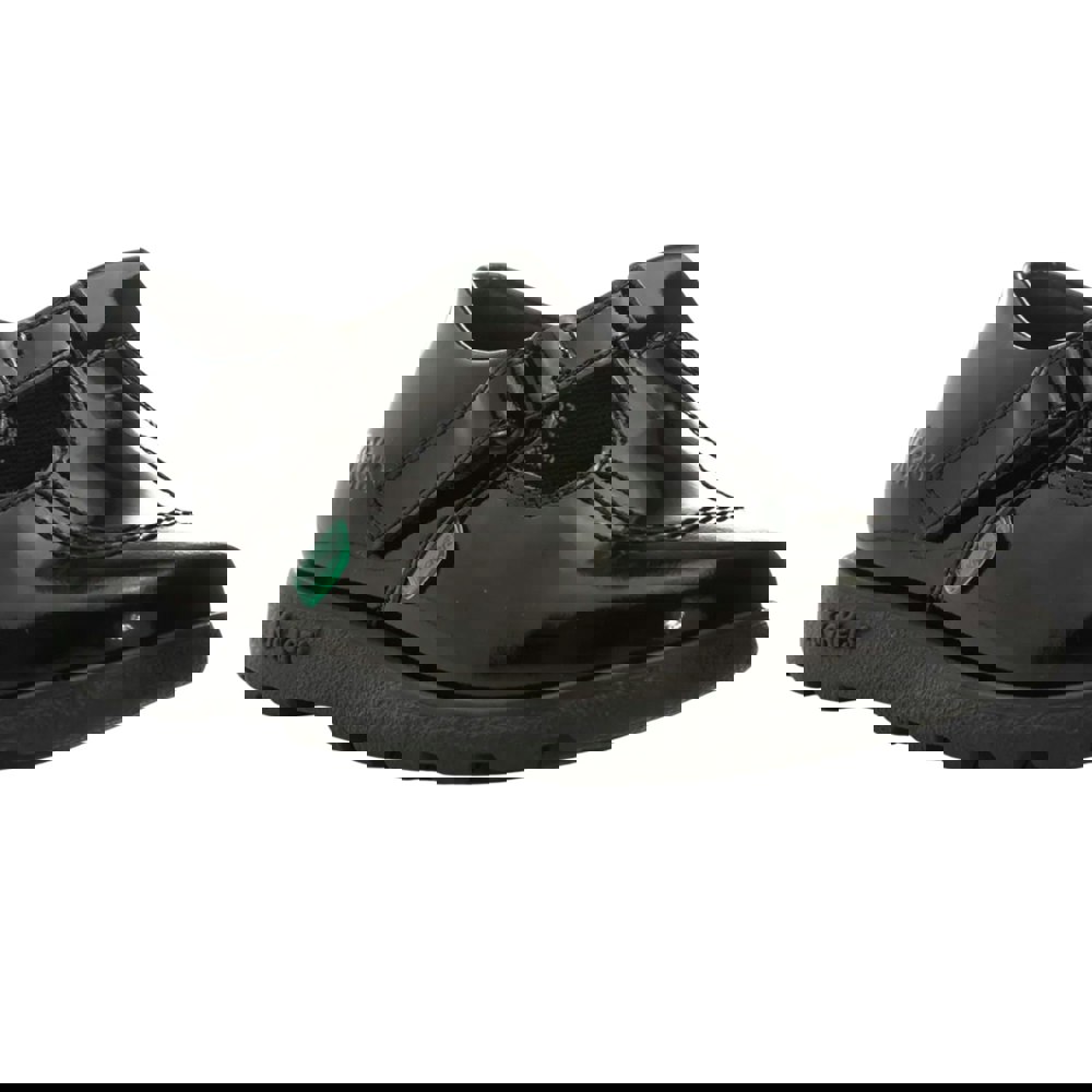 Kickers Girls Fragma Patent Leather T-Bar Shoes - Black