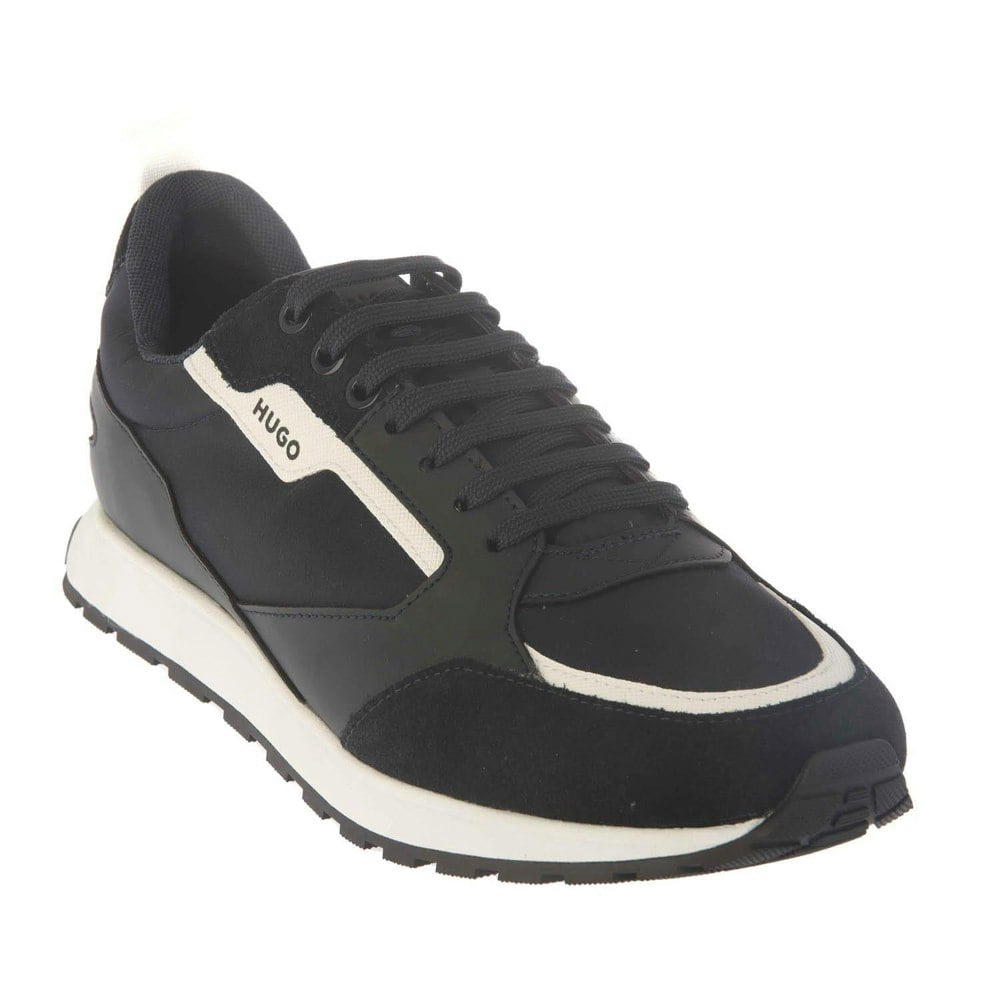 Hugo Mens Icelin Leather Running Trainers - Dark Blue