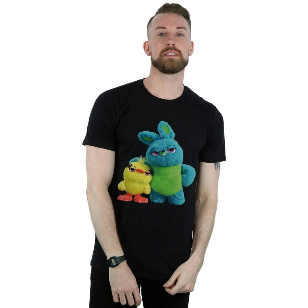 Disney Mens Toy Story 4 Ducky And Bunny T-Shirt - Black