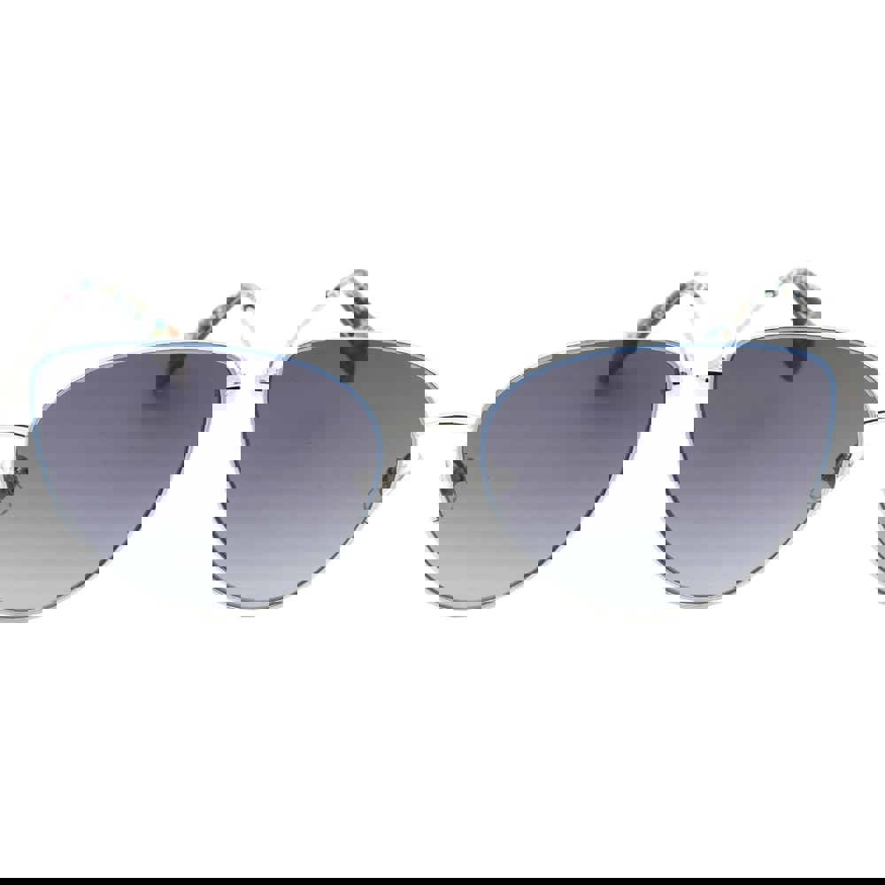 Kate Spade Hailey/G/S Dark Grey SF Lens Blue Detail Silver Sunglasses One Size