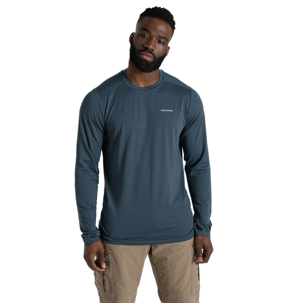 Craghoppers Mens Abel Nosilife Long-Sleeved T-Shirt - Blue Stone