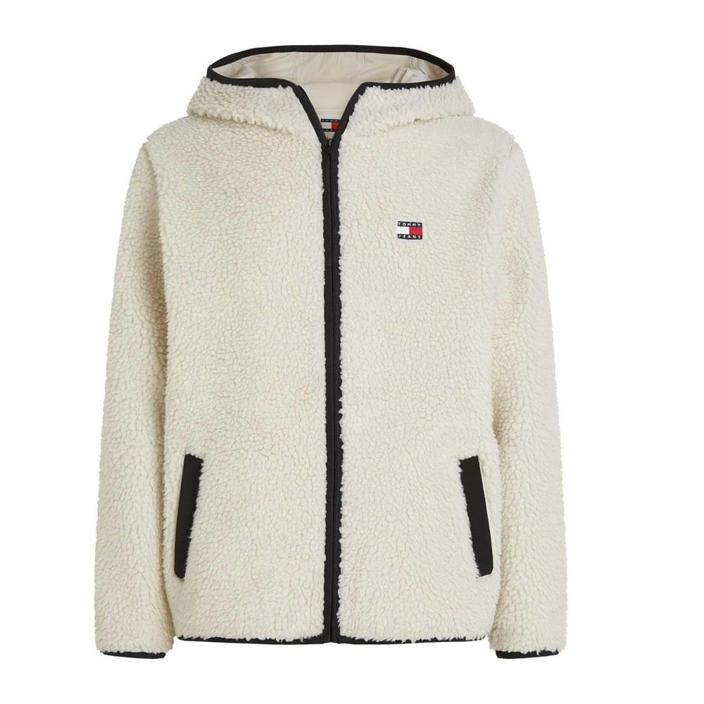 Tommy Hilfiger Mens Badge Teddy Fleece Cardigan - Beige
