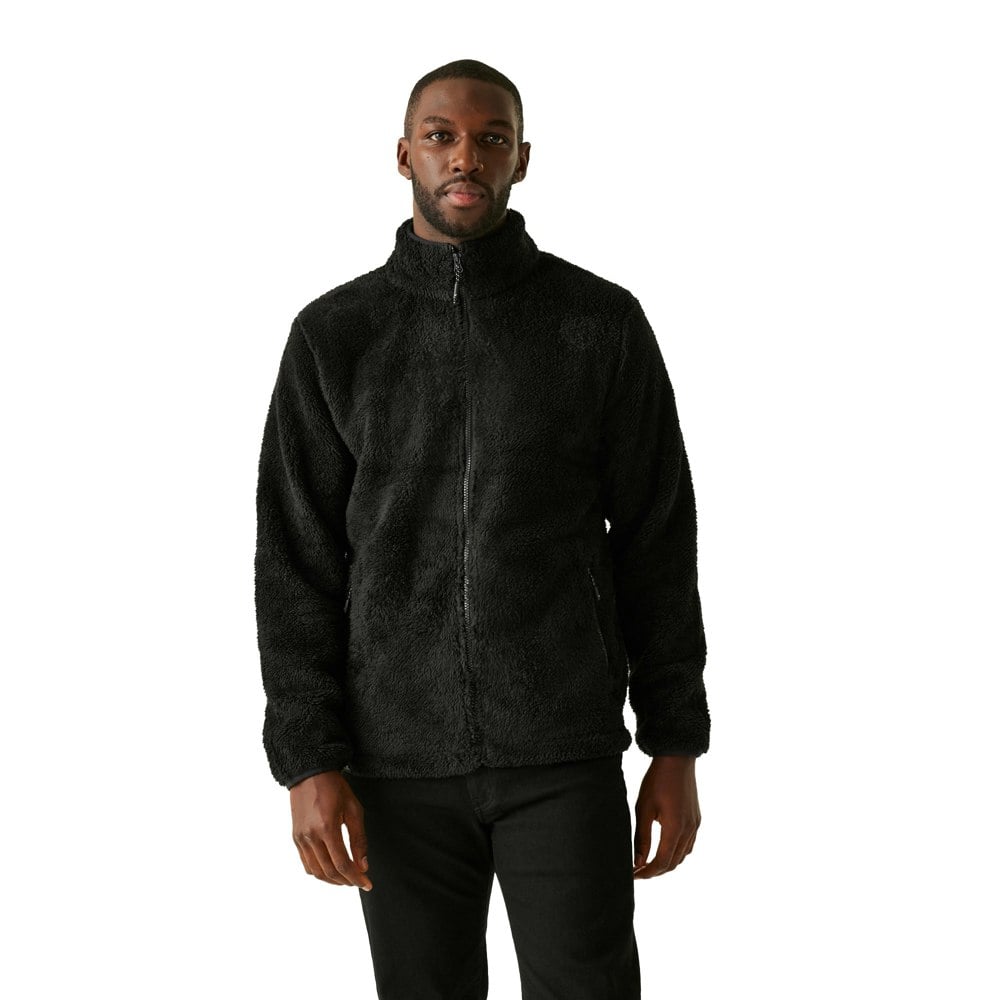 Regatta Mens Midoor Fluffy Fleece Jacket - Black