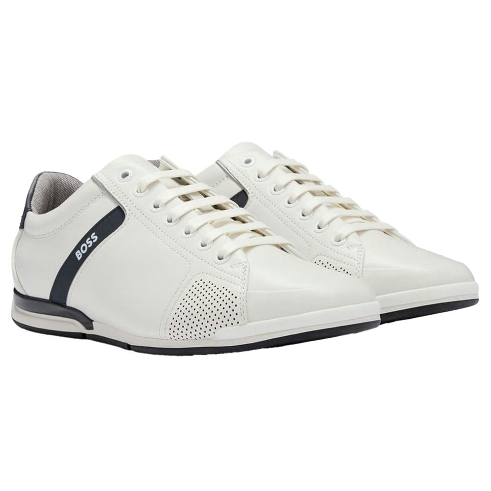 Boss Mens Saturn Low Cut Trainers - White