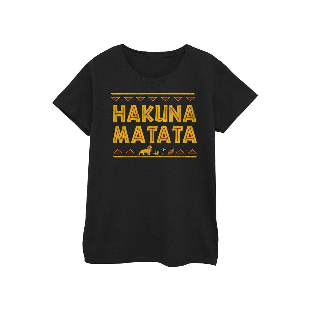 Disney Womens/Ladies The Lion King Hakuna Matata Cotton T-Shirt - Black