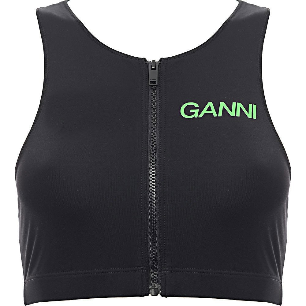 Ganni Womens Active Racerback Zipper Sports Bra in Multicoloured