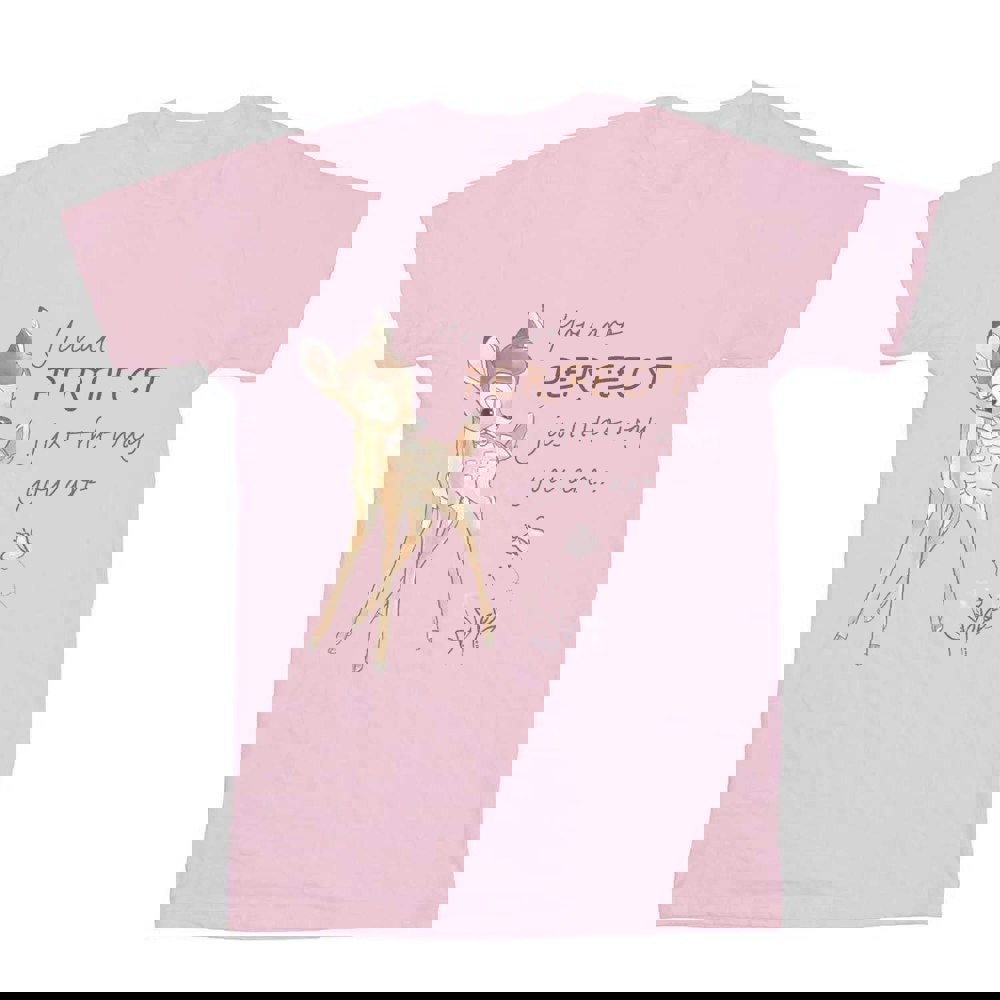 Disney Girls Bambi Perfect Just The Way You Are Cotton T-Shirt - Baby Pink