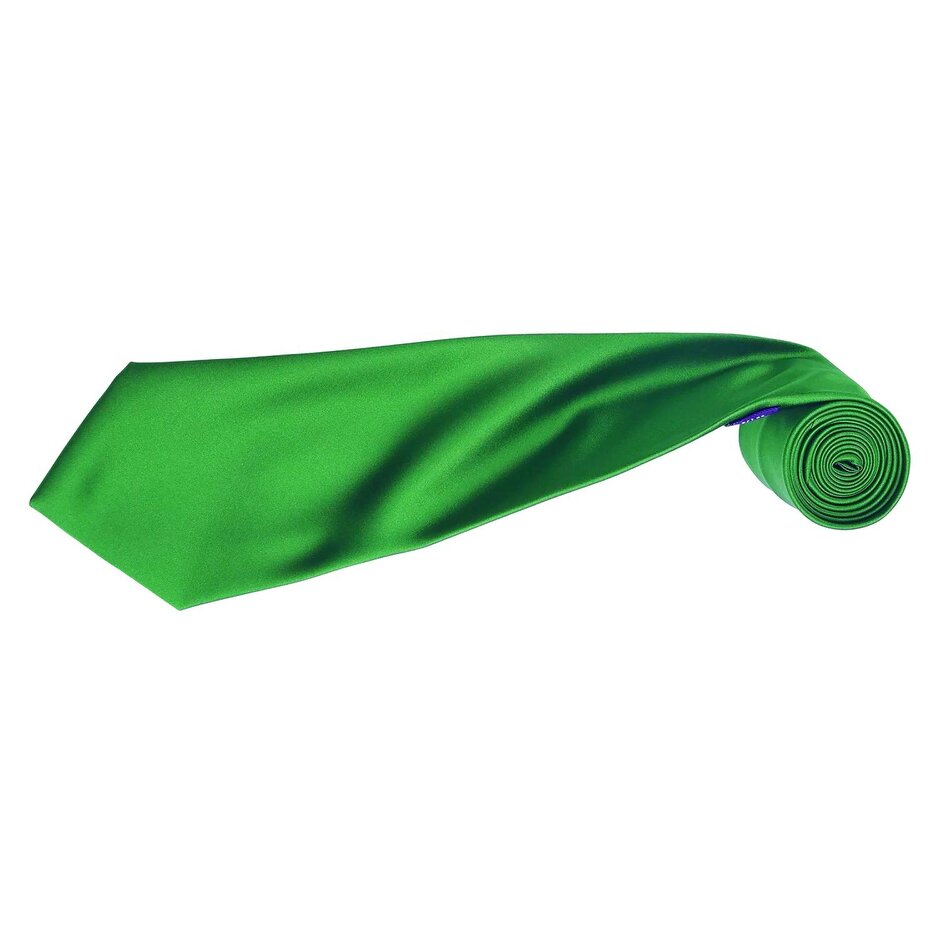 Premier Mens Plain Satin Tie (Narrow Blade) (Pack of 2) - Emerald