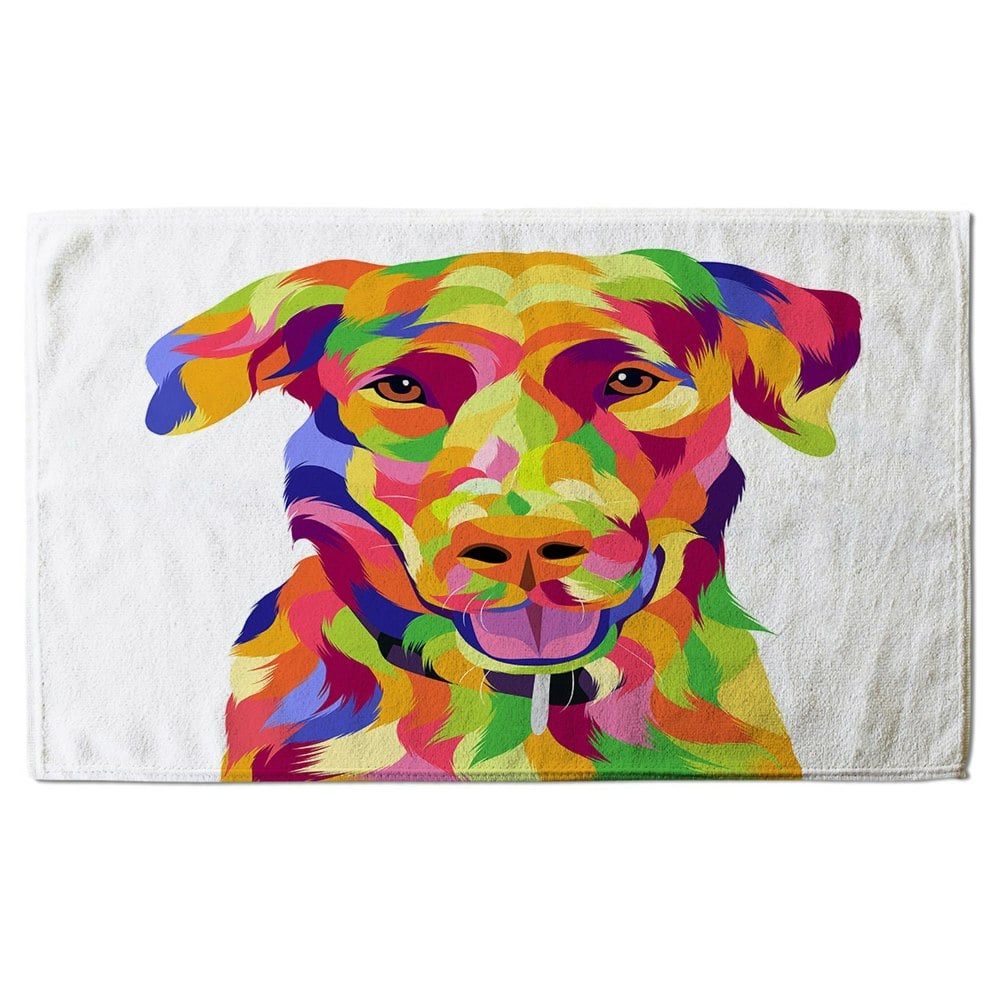 Benjamin Tate Design Amazing Illustration of Dog Pop Art (Bath Towel)