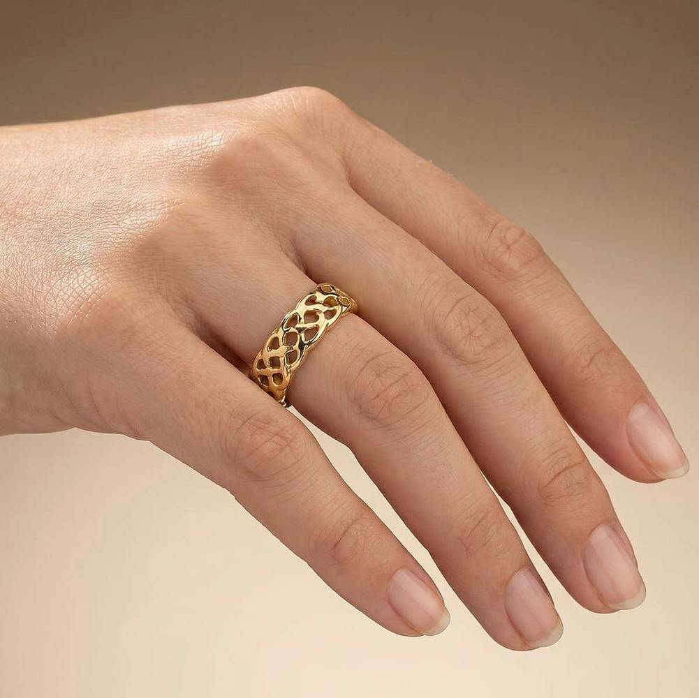 Pia Woven Wishes 14ct Gold-Plated Lattice Open Ring