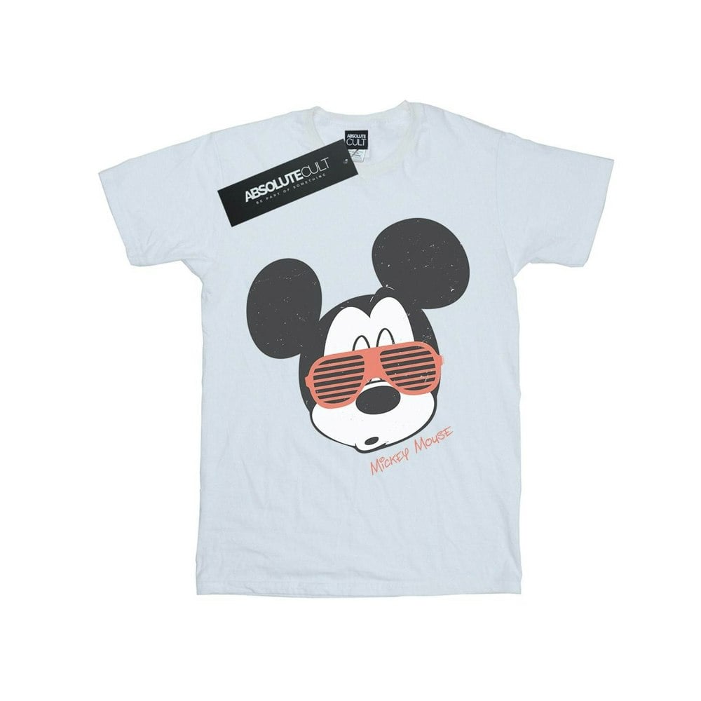 Disney Mens Mickey Mouse Sunglasses T-Shirt - White