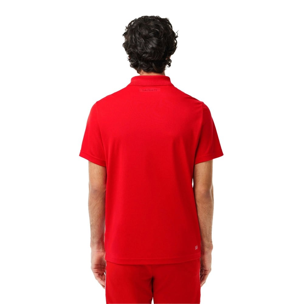 Lacoste Mens Novak Djokovic Fan Regular Tennis Polo Shirt - Red