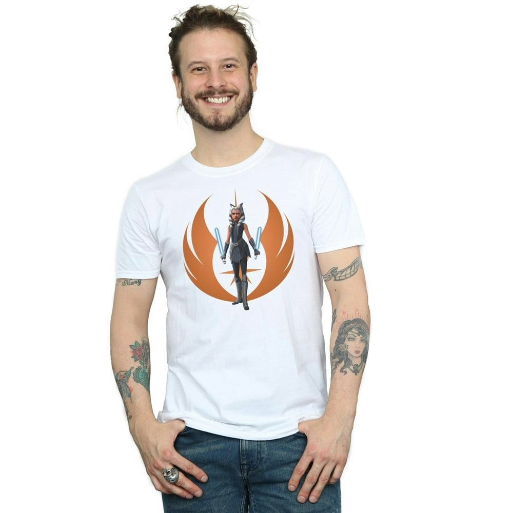 Star Wars Mens Clone Wars Ahsoka Rebel Pose T-Shirt - White