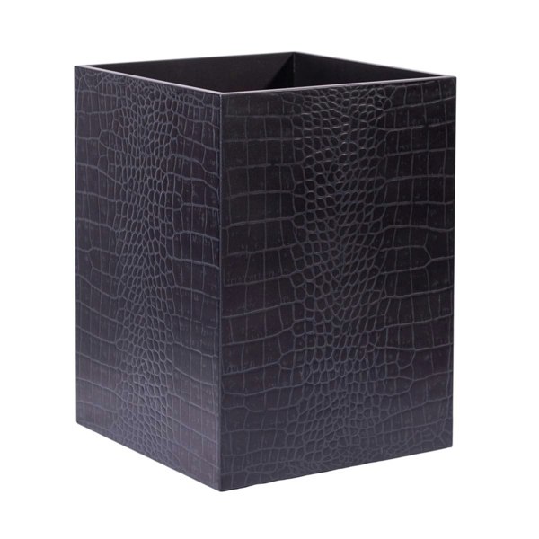 Chelsea Waste Basket - Luxury Croc Noir