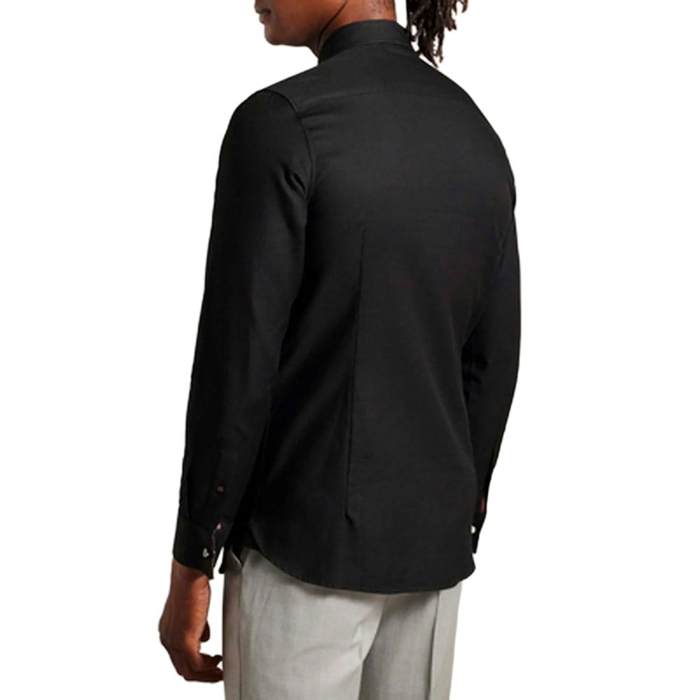 Ted Baker Mens Lecce Textured Stripe Long-Sleeved Shirt - Black