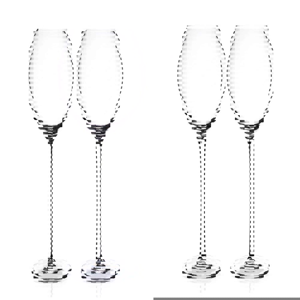 Diamante Elegance White Wine Glasses - Set of 2