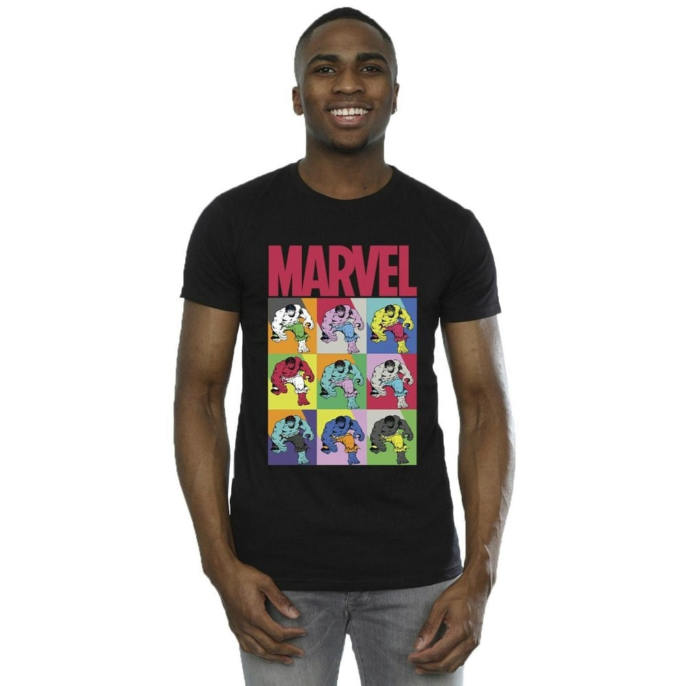 Marvel Mens Hulk Pop Art T-Shirt - Black