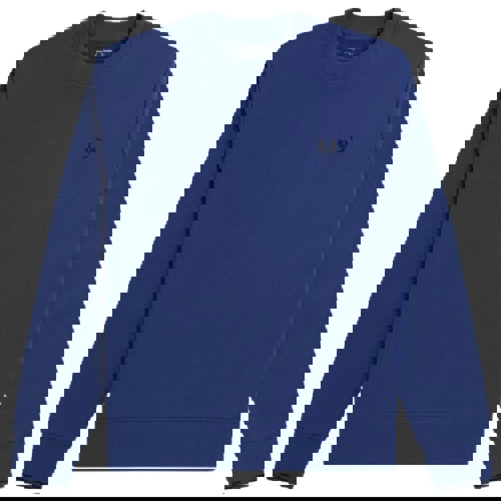 Fred Perry Crew Neck Blue Sweatshirt XS