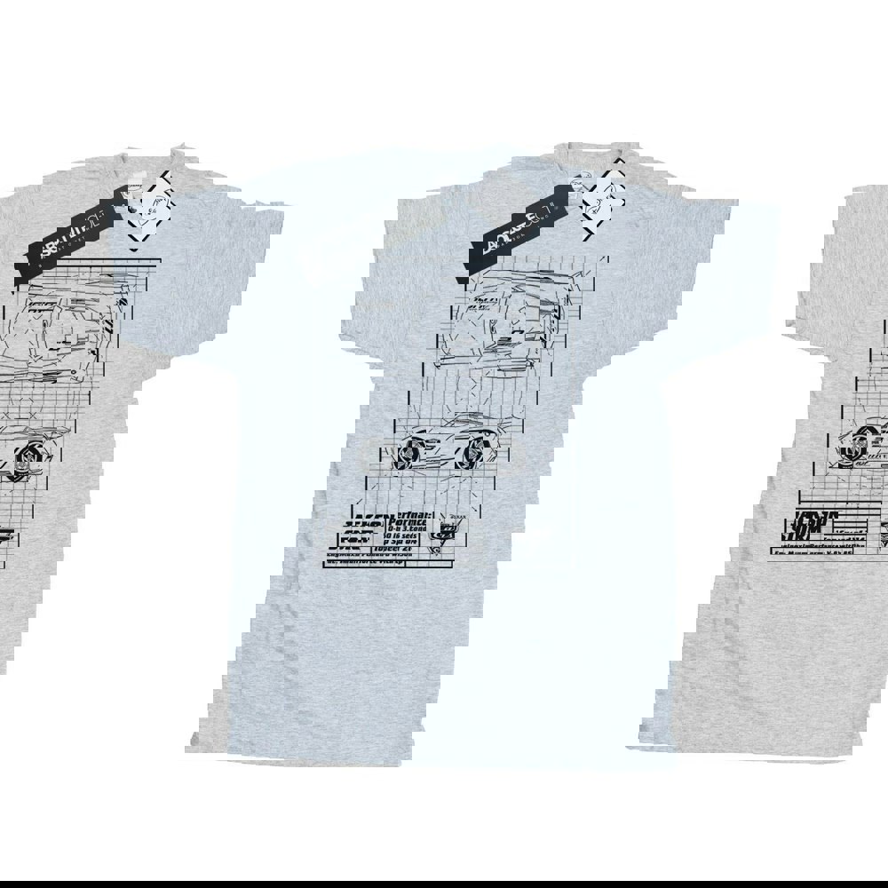 Disney Mens Cars Jackson Storm Blueprint T-Shirt - Sports Grey