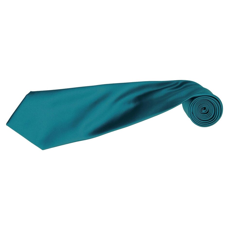 Premier Mens Plain Satin Tie (Narrow Blade) (Pack of 2) - Teal