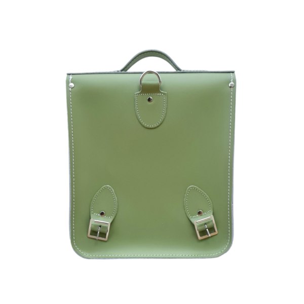 Zatchels Handmade Leather City Backpack - Sage Green