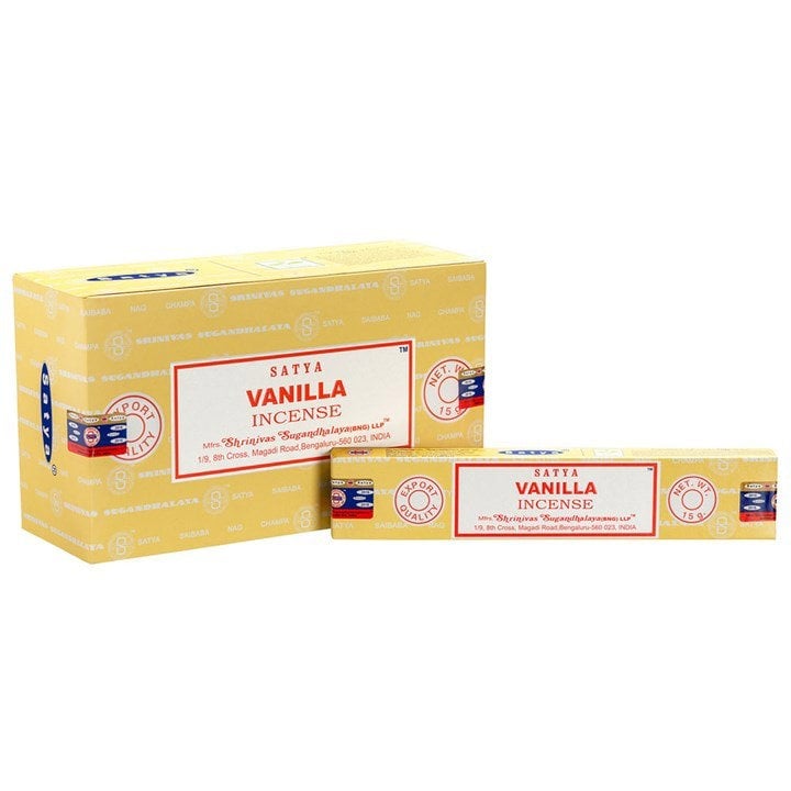 Serano Set of 12 Packets of Vanilla Incense Sticks by Satya