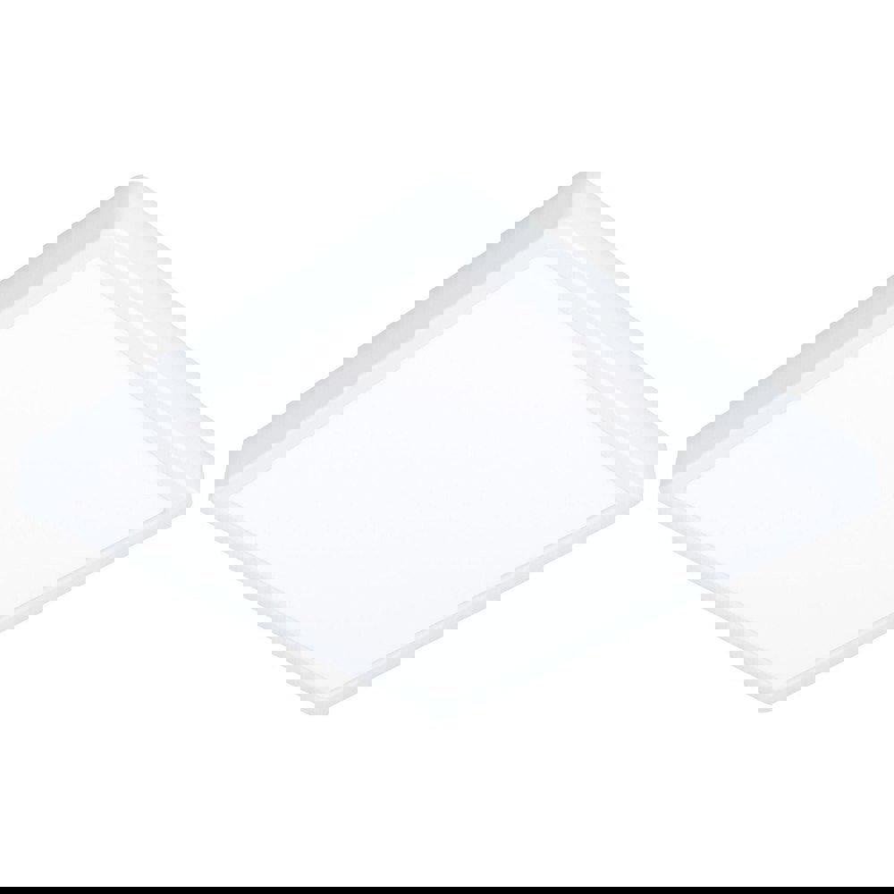 Wall Flush Ceiling Light White Shade Square White Plastic Bulb LED 20W Included Loops
