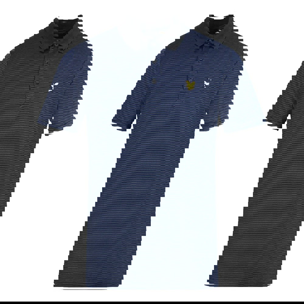 Lyle & Scott Navy Blue Golf Microstripe Polo Shirt