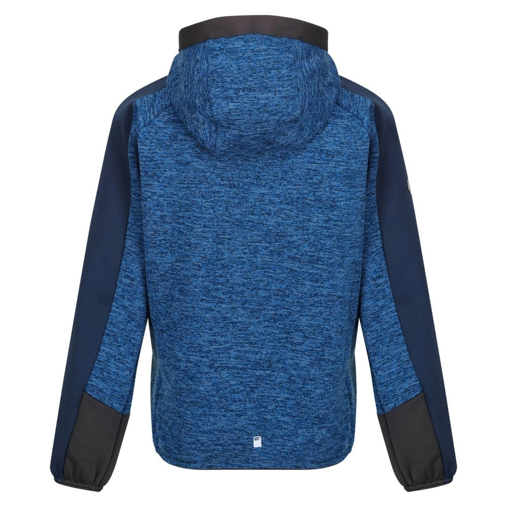 Regatta Childrens/Kids Dissolver VI Marl Fleece Full Zip Hoodie - Sky Diver Blue/Dark Grey