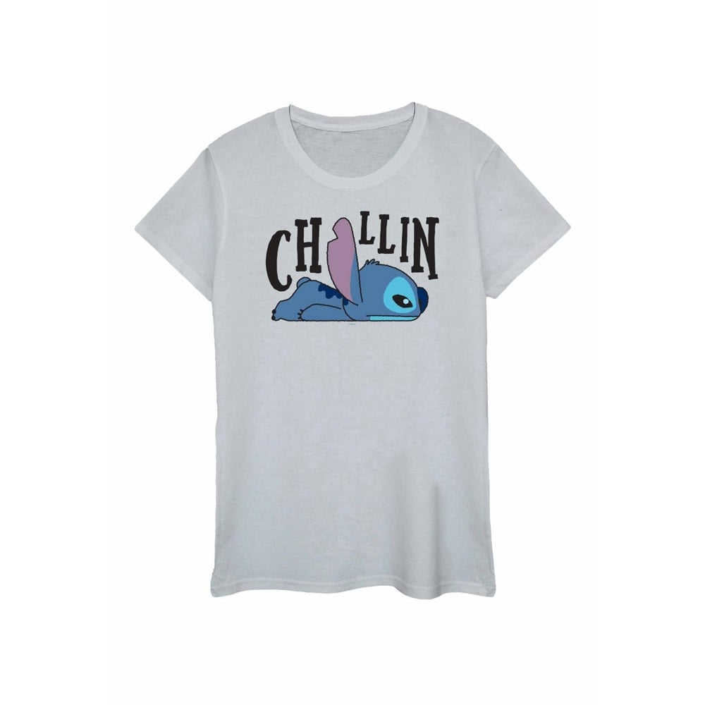 Disney Womens/Ladies Lilo And Stitch Chillin Cotton T-Shirt - Sports Grey