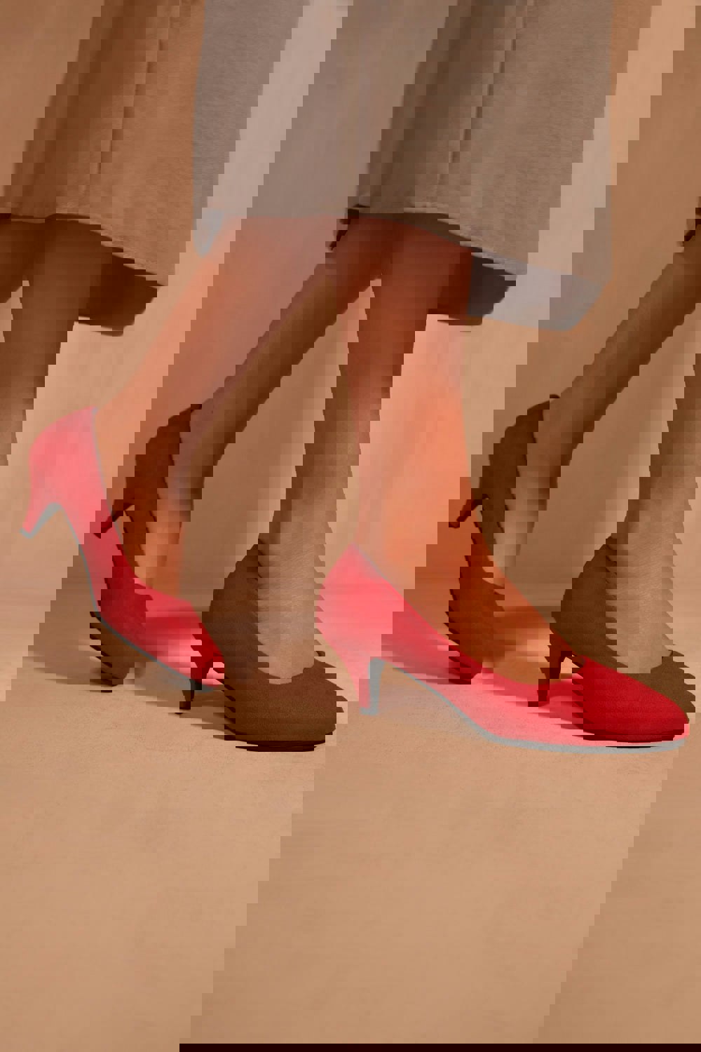 Where's That From Shea Low Heel Court Pump in Red Suede