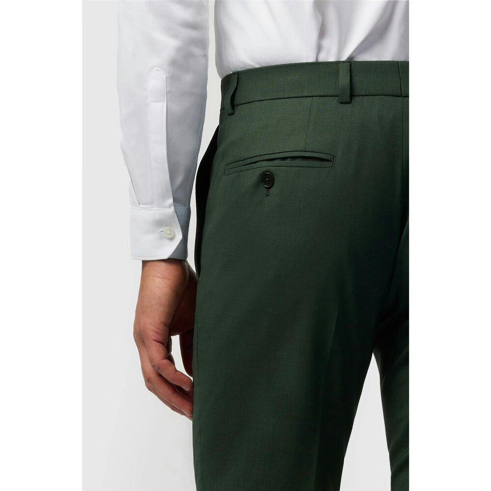 Ted Baker Slim Fit Forest Green Panama Trousers